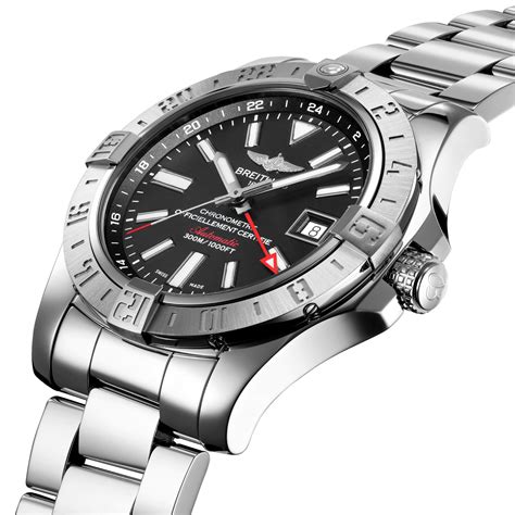 breitling super avenger 2 gmt chronograph blacksteel|breitling super avenger bezel.